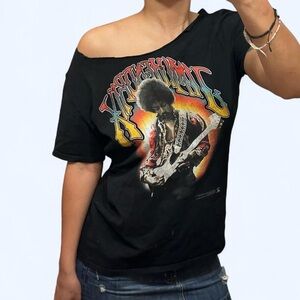Jimi Hendrix Off the Shoulder Graphic Tee!